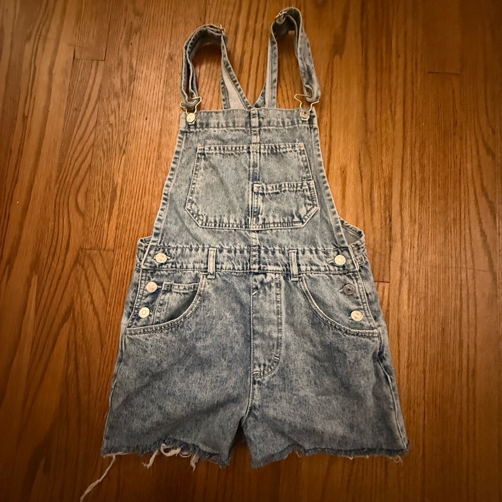 We The Free Light Blue Denim Overalls